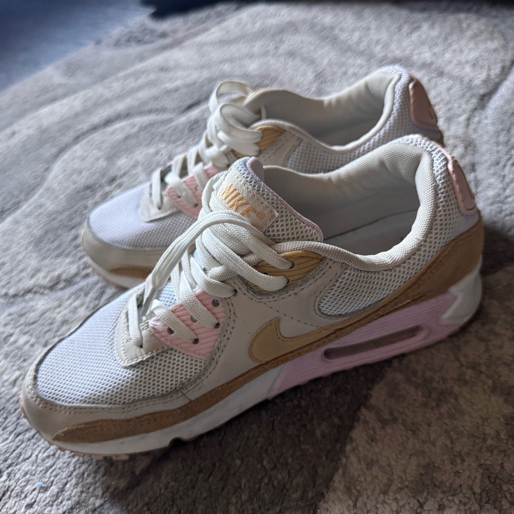 Nike Women's Air Max Sneakers - Cream, Pink, and Gold